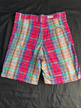Vintage Stubbies Mens Cotton Plaid Madras Shorts Size 31 Waist  8” Inseam